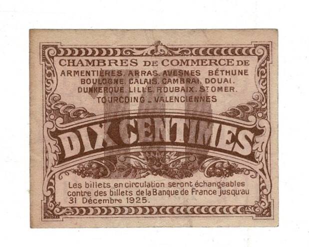 Fransa 10 Centimes 1918 Bilet Para*Pas-De-Calais* ÇÇT YKP8217 - 2