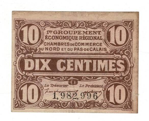 Fransa 10 Centimes 1918 Bilet Para*Pas-De-Calais* ÇÇT YKP8217 - 3