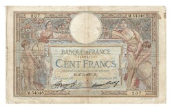 Fransa 100 Frank 1937 *Luc Olivier Merson* Temiz YKP1853 - Gökçekoleksiyon