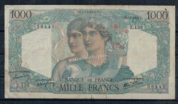 Fransa 1000 Frank 1945 ÇT YKP1607 - Gökçekoleksiyon