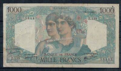 Fransa 1000 Frank 1945 ÇT YKP1607 - 1