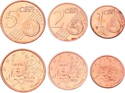 Fransa 1510 Euro Cent Takım ÇİL Madeni Para Lotu YMP10812 - Gökçekoleksiyon