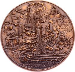Fransa 1571 İnebahtı Deniz Muharebesi Bronz Madalyon MVM2068 - 2