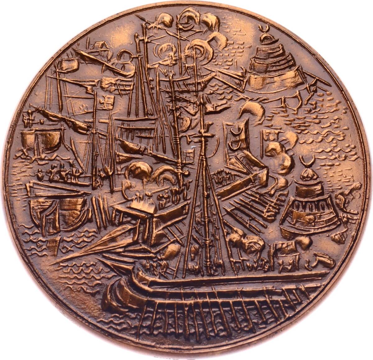 Fransa 1571 İnebahtı Deniz Muharebesi Bronz Madalyon MVM2068 - 2