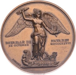 Fransa 1835 Amiral Daniel Gauthier NAVARİN Zaferi Bronz Madalyon MVM2052 - 2