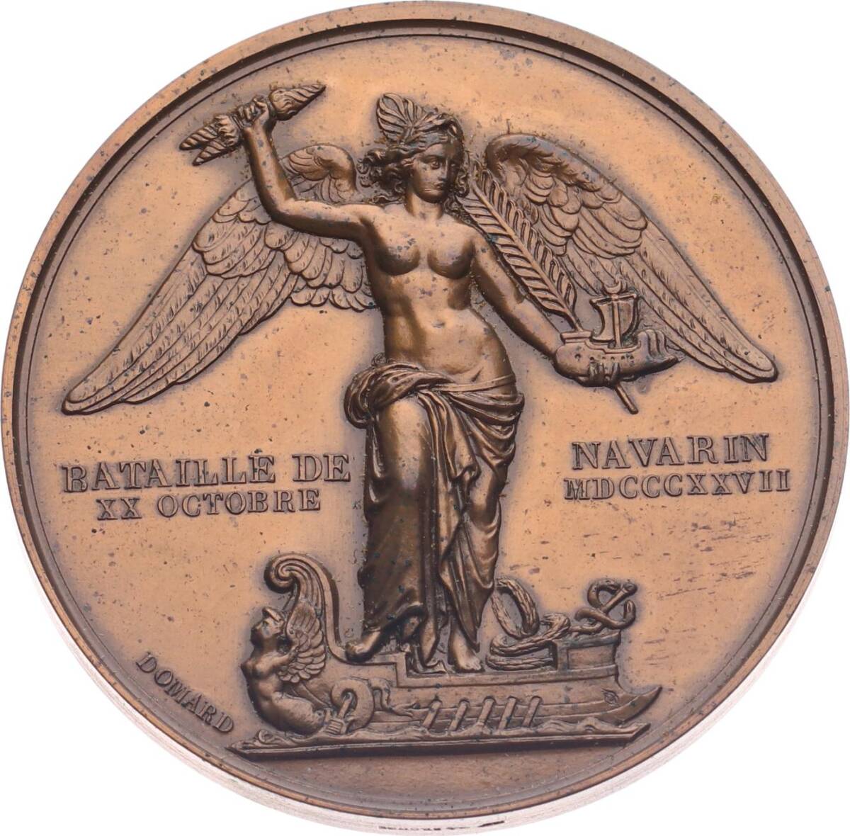 Fransa 1835 Amiral Daniel Gauthier NAVARİN Zaferi Bronz Madalyon MVM2052 - 2