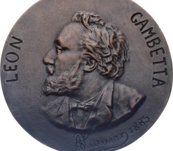  Fransa 1883 Yılı Leon Gambetta Büyük Boy Bronz Madalyon MVM2073 - 2