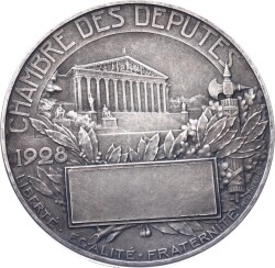 Fransa 1928 Yılı Temsilciler Meclisi Üyeleri Gümüş Madalya MVM2067 #138 - 2