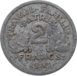 Fransa 2 Frank 1943 *Vichy French State* Temiz YMP11166 - 2