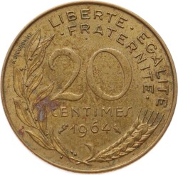 Fransa 20 Centimes 1964 ÇÇT YMP11143 - 2