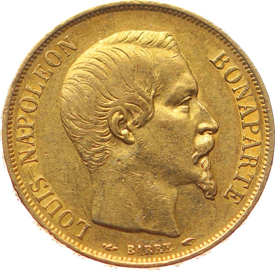 Fransa 20 Frank 1852 Altın *Napoléon Bonaparte* ÇİL YMP10939 #763 - 1