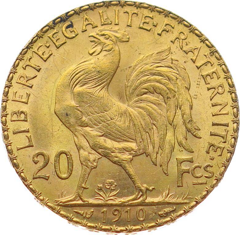 Fransa 20 Frank 1910 Altın ÇİL YMP10961 #660 - 2