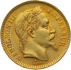 Fransa 20 Frank 1864 Altın *Napoleon III* ÇİL YMP10963 #673 - 1