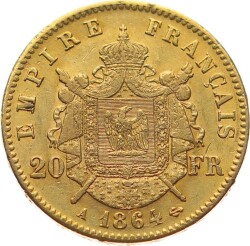 Fransa 20 Frank 1864 Altın *Napoleon III* ÇİL YMP10963 #673 - 2
