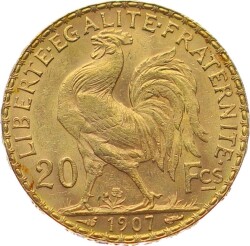 Fransa 20 Frank 1907 Altın ÇİL YMP10962 #660 - 2