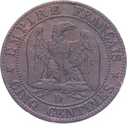 Fransa 5 Centimes 1855 ' Napoleon III ' - ÇT+ YMP11212 - 2