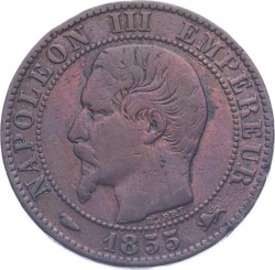 Fransa 5 Centimes 1855 ' Napoleon III ' - ÇT+ YMP11212 - 3