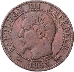 Fransa 5 Centimes 1855 *Napoleon III* D (Lyon) - ÇT YMP11275 - 1