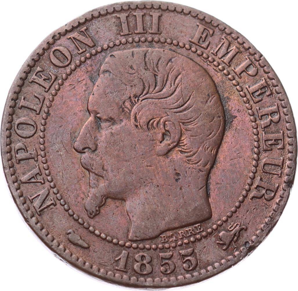 Fransa 5 Centimes 1855 *Napoleon III* D (Lyon) - ÇT YMP11275 - 1