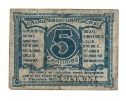 Fransa 5 Centimes 1925 Temiz *Pas de Calais* YKP8223 - 2