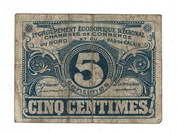 Fransa 5 Centimes 1925 Temiz *Pas de Calais* YKP8223 - 3