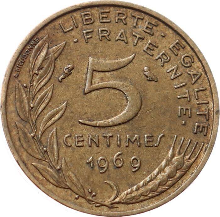 Fransa 5 Centimes 1969 ÇT+ YMP8287 - 1