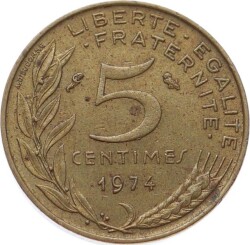 Fransa 5 Centimes 1974 ÇÇT YMP11153 - 2