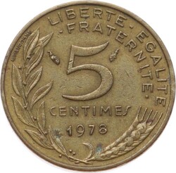 Fransa 5 Centimes 1978 ÇÇT YMP11154 - 2