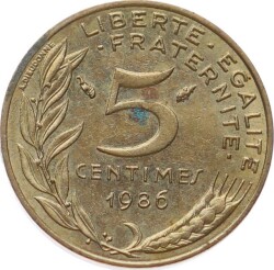 Fransa 5 Centimes 1986 ÇÇT YMP11156 - 2