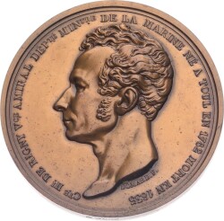 Fransa 1835 Amiral Daniel Gauthier NAVARİN Zaferi Bronz Madalyon MVM2052 - Gökçekoleksiyon