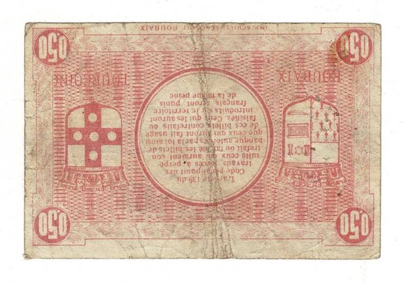 Fransa 50 Centimes 1914 *Roubaix et de Tourcoing* ÇT YKP8252 - 2