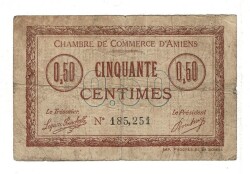 Fransa 50 Centimes 1915 *Amiens* Haliyle+ YKP8255 - 1