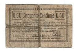 Fransa 50 Centimes 1915 *Amiens* Haliyle+ YKP8255 - 2