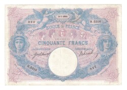 Fransa 50 Frank 1914 ÇÇT YKP1732 - Gökçekoleksiyon