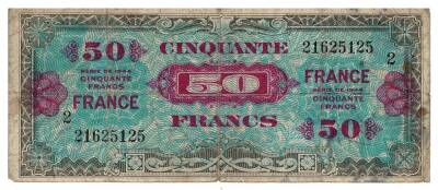 Fransa 50 Frank 1944 Temiz+ YKP3061 - 1