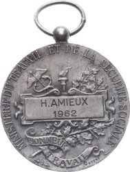  Fransa Çalışma Bakanlığı 1962 Yılı İşçi Şeref Madalyası Gümüş MVM2103 #135 - 2