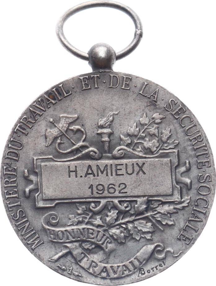  Fransa Çalışma Bakanlığı 1962 Yılı İşçi Şeref Madalyası Gümüş MVM2103 #135 - 2