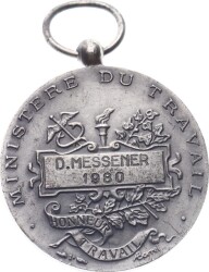  Fransa Çalışma Bakanlığı 1980 Yılı İşçi Şeref Madalyası Gümüş MVM2100 #127 - 2