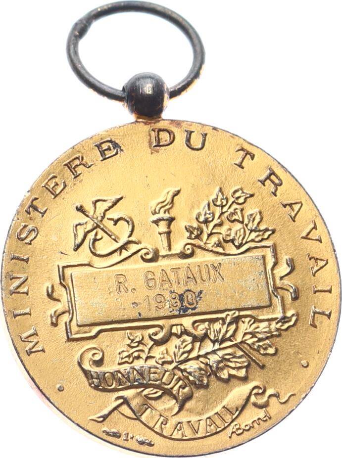  Fransa Çalışma Bakanlığı İşçi Şeref Madalyası Gümüş Üzeri Altın Kaplama MVM2099 #136 - 2