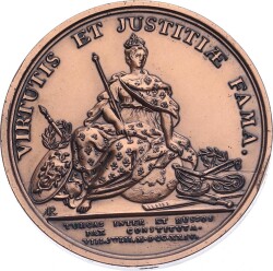 Fransa Erdem ve Adalet Ünü Kral XV. Louis Bronz Madalyon MVM2053 - 2