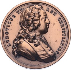 Fransa Erdem ve Adalet Ünü Kral XV. Louis Bronz Madalyon MVM2053 - 3