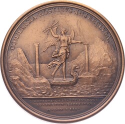 Fransa Kralı XIV.Louis'in İzmir Filosu Deniz Zaferi Hatıra Bronz Madalyon MVM2050 - 2