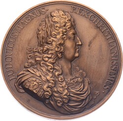 Fransa Kralı XIV.Louis'in İzmir Filosu Deniz Zaferi Hatıra Bronz Madalyon MVM2050 - 3