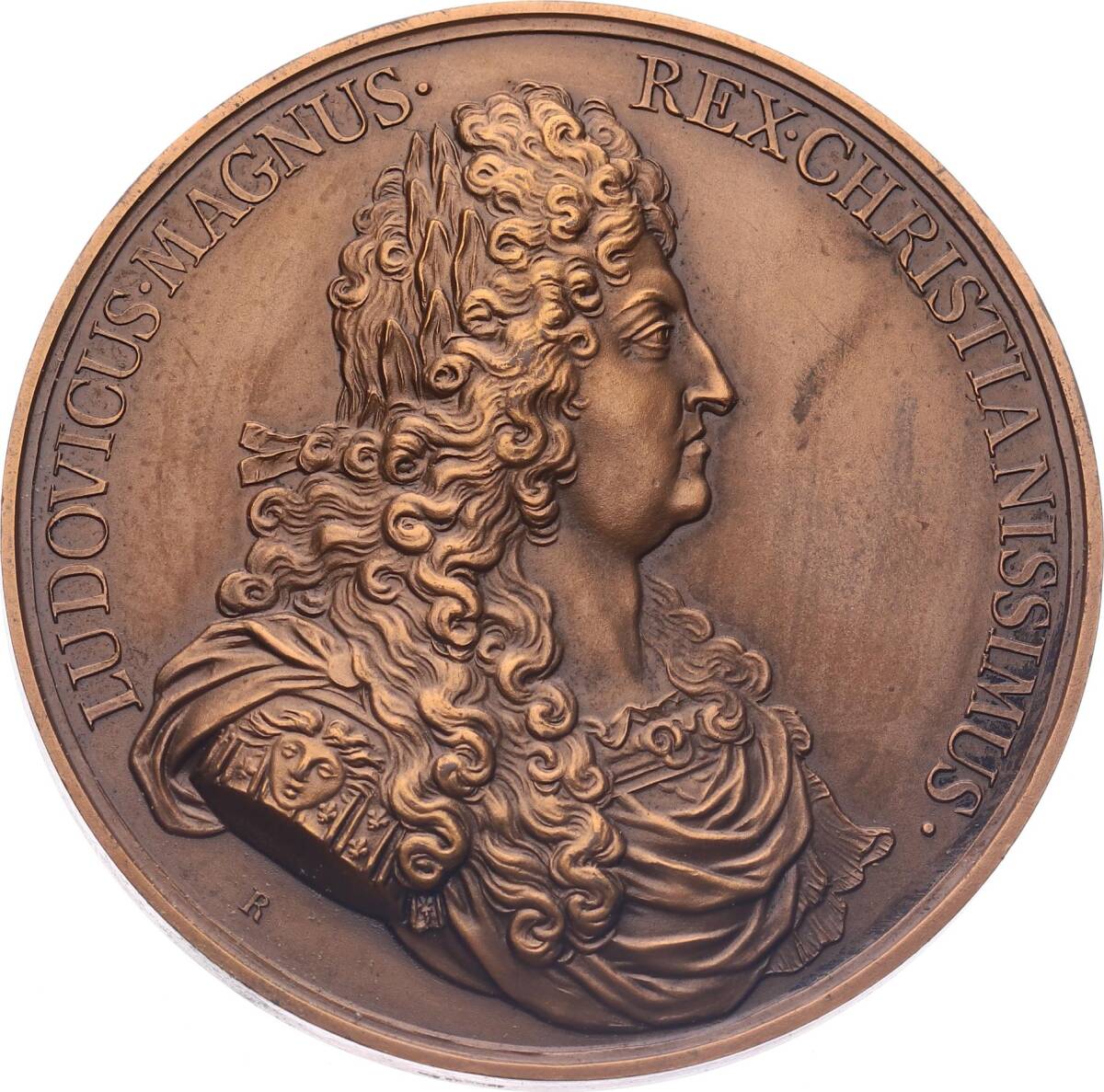 Fransa Kralı XIV.Louis'in İzmir Filosu Deniz Zaferi Hatıra Bronz Madalyon MVM2050 - 3