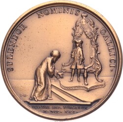 Fransa - Osmanlı Çelebi Mehmet Elçisinin Kral XV. Louis Huzuruna Kabulü Bronz Madalyon MVM2049 - 2