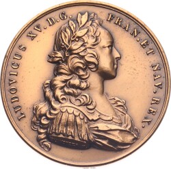 Fransa - Osmanlı Çelebi Mehmet Elçisinin Kral XV. Louis Huzuruna Kabulü Bronz Madalyon MVM2049 - 3