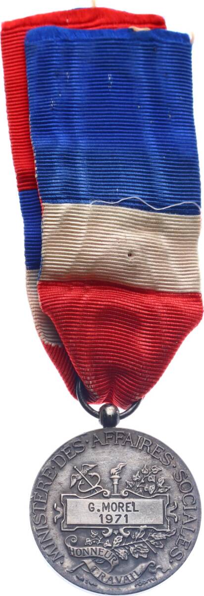 Fransa Sosyal İşler Bakanlığı Çalışma Onur Madalyası *Argent* MVM2032 - 2