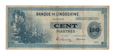 Fransız Indochine 100 Piastres 1945 - ÇT YKP7413 - 1