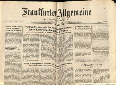 Frantfurter Allgemeine Gazetesi 10 Juli 1975 - Israels Ministerprasident Konferiert Mit Bundeskanzler Schmidt GZ125138 - 1