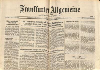 Frantfurter Allgemeine Gazetesi 15 Juli 1975 - Kairo Ungeduldig Uber Israels Verhandlungstaktik GZ125140 - 1